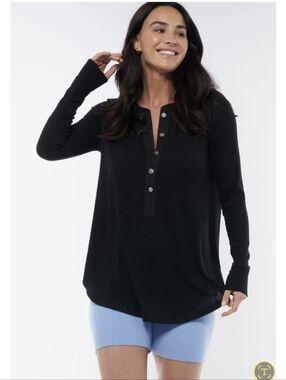 Bae The Label Henley Nursing And Maternity Top Medium